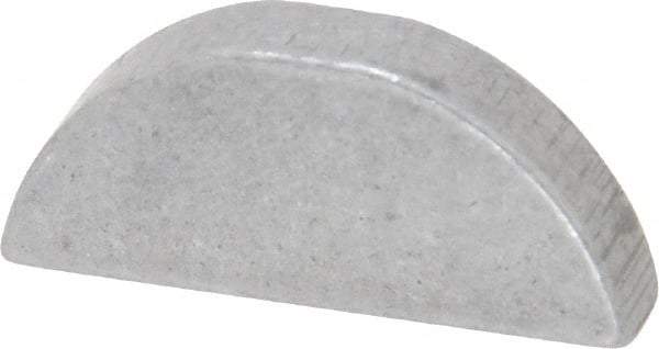Made in USA - #608 Standard Woodruff Key - 1" Long x 3/16" Wide, Alloy Steel - Industrial Tool & Supply
