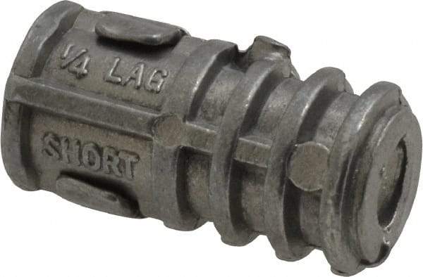 Powers Fasteners - 1/2" Diam, 1/2" Drill, Lag Shield Concrete Anchor - Zamac Alloy, Zinc-Plated Finish, Flat Head - Industrial Tool & Supply