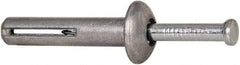 Powers Fasteners - 1/4" Diam, 1/4" Drill, 1-1/4" OAL, 1-7/8" Min Embedment Hammer Drive Concrete Anchor - Steel (Drive Pin)/Zamac Alloy (Body), Zinc-Plated Finish, Mushroom Head - Industrial Tool & Supply