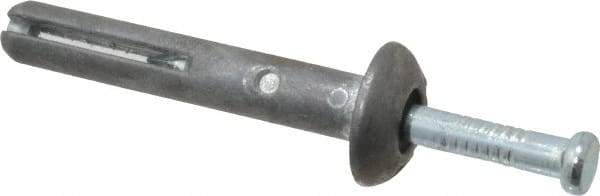 Powers Fasteners - 1/4" Diam, 1/4" Drill, 1-1/2" OAL, 1-7/8" Min Embedment Hammer Drive Concrete Anchor - Steel (Drive Pin)/Zamac Alloy (Body), Zinc-Plated Finish, Mushroom Head - Industrial Tool & Supply