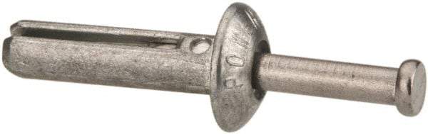 Powers Fasteners - 1/4" Diam, 1/4" Drill, 1" OAL, 7/8" Min Embedment Hammer Drive Concrete Anchor - Stainless Steel (Drive Pin)/Zamac Alloy (Body), Zinc-Plated Finish, Mushroom Head - Industrial Tool & Supply