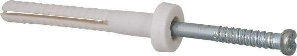 Powers Fasteners - 3/16" Diam, 3/16" Drill, 1-1/2" OAL, 1-1/8" Min Embedment Hammer Drive Concrete Anchor - Nylon (Body)/Steel (Drive Pin), Zinc-Plated Finish, Round Head - Industrial Tool & Supply