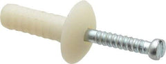 Powers Fasteners - 1/4" Diam, 1/4" Drill, 3/4" OAL, 7/8" Min Embedment Hammer Drive Concrete Anchor - Nylon (Body)/Steel (Drive Pin), Zinc-Plated Finish, Mushroom Head - Industrial Tool & Supply