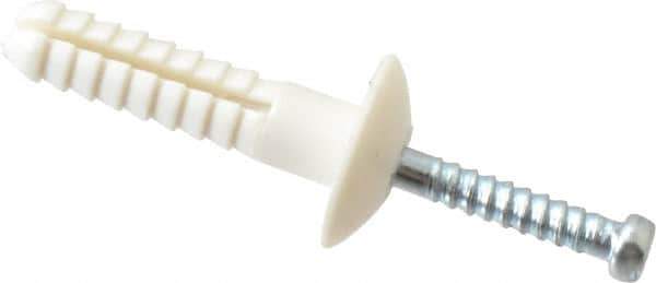Powers Fasteners - 1/4" Diam, 1/4" Drill, 1" OAL, 1" Min Embedment Hammer Drive Concrete Anchor - Nylon (Body)/Steel (Drive Pin), Zinc-Plated Finish, Mushroom Head - Industrial Tool & Supply