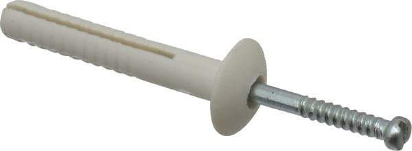 Powers Fasteners - 1/4" Diam, 1/4" Drill, 1-1/2" OAL, 1-1/4" Min Embedment Hammer Drive Concrete Anchor - Nylon (Body)/Steel (Drive Pin), Zinc-Plated Finish, Mushroom Head - Industrial Tool & Supply