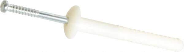 Powers Fasteners - 1/4" Diam, 1/4" Drill, 2" OAL, 1-1/2" Min Embedment Hammer Drive Concrete Anchor - Nylon (Body)/Steel (Drive Pin), Zinc-Plated Finish, Mushroom Head - Industrial Tool & Supply