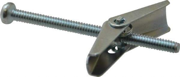 Powers Fasteners - 1/8" Screw, 1/8" Diam, 2" Long, Toggle Bolt Drywall & Hollow Wall Anchor - 3/8" Drill, Zinc Plated, Steel, Grade Zamac 7, Use in Drywall & Wallboard - Industrial Tool & Supply