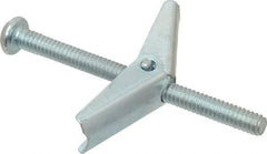 Powers Fasteners - 1/4" Screw, 1/4" Diam, 3" Long, Toggle Bolt Drywall & Hollow Wall Anchor - 5/8" Drill, Zinc Plated, Steel, Grade Zamac 7, Use in Drywall & Wallboard - Industrial Tool & Supply