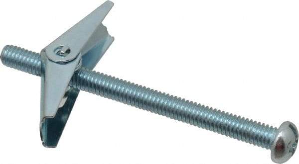 Powers Fasteners - 5/16" Screw, 5/16" Diam, 4" Long, Toggle Bolt Drywall & Hollow Wall Anchor - 7/8" Drill, Zinc Plated, Steel, Grade Zamac 7, Use in Drywall & Wallboard - Industrial Tool & Supply