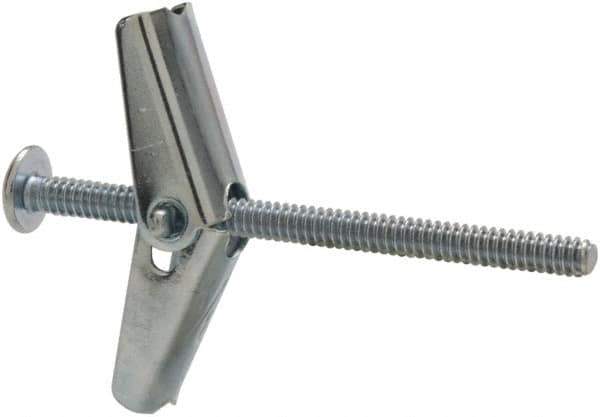 Powers Fasteners - 1/8" Screw, 1/8" Diam, 2" Long, Toggle Bolt Drywall & Hollow Wall Anchor - 3/8" Drill, Zinc Plated, Steel, Grade Zamac 7, Use in Drywall & Wallboard - Industrial Tool & Supply