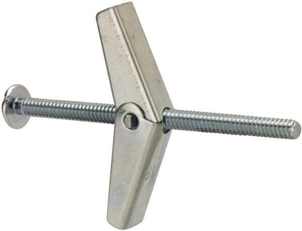 Powers Fasteners - 3/16" Screw, 3/16" Diam, 3" Long, Toggle Bolt Drywall & Hollow Wall Anchor - 1/2" Drill, Zinc Plated, Steel, Grade Zamac 7, Use in Drywall & Wallboard - Industrial Tool & Supply