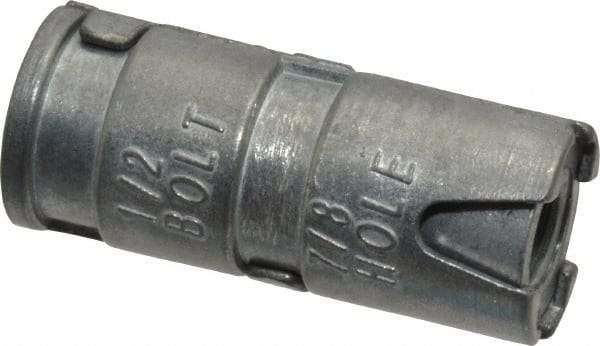 Powers Fasteners - 1/2" Diam, 7/8" Drill, 2-1/16" OAL, 2" Min Embedment Single Expansion Concrete Anchor - Zamac Alloy, Flat Head - Industrial Tool & Supply