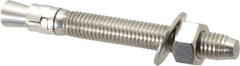 Powers Fasteners - 1/2" Diam, 1/2" Drill, 4-1/2" OAL, Wedge Expansion Concrete Anchor - 304 Stainless Steel, Hex Nut Head, Hex Drive, 3-1/8" Thread Length - Industrial Tool & Supply