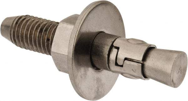 Powers Fasteners - 5/8" Diam, 5/8" Drill, 3-1/2" OAL, Wedge Expansion Concrete Anchor - 304 Stainless Steel, Hex Nut Head, Hex Drive, 2" Thread Length - Industrial Tool & Supply