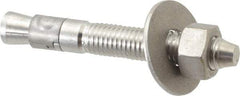 Powers Fasteners - 5/8" Diam, 5/8" Drill, 4-1/2" OAL, Wedge Expansion Concrete Anchor - 304 Stainless Steel, Hex Nut Head, Hex Drive, 3" Thread Length - Industrial Tool & Supply
