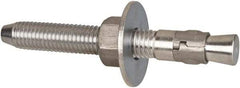Powers Fasteners - 5/8" Diam, 5/8" Drill, 5" OAL, Wedge Expansion Concrete Anchor - 304 Stainless Steel, Hex Nut Head, Hex Drive, 3-1/2" Thread Length - Industrial Tool & Supply