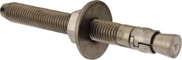 Powers Fasteners - 3/4" Diam, 3/4" Drill, 7" OAL, Wedge Expansion Concrete Anchor - 304 Stainless Steel, Hex Nut Head, Hex Drive, 5-1/8" Thread Length - Industrial Tool & Supply