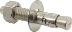 Powers Fasteners - 5/8" Diam, 5/8" Drill, 3-1/2" OAL, 1" Min Embedment Wedge Expansion Concrete Anchor - 316 Stainless Steel, Hex Nut Head, Hex Drive, 2" Thread Length - Industrial Tool & Supply