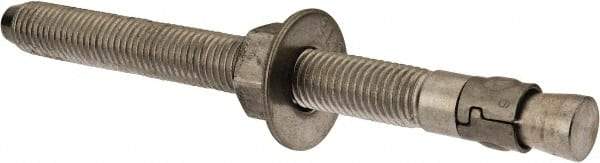 Powers Fasteners - 3/4" Diam, 3/4" Drill, 8-1/2" OAL, 1-3/4" Min Embedment Wedge Expansion Concrete Anchor - 316 Stainless Steel, Hex Nut Head, Hex Drive, 6-5/8" Thread Length - Industrial Tool & Supply
