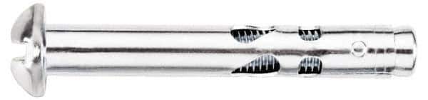 Value Collection - 1/4" Diam, 1/4" Drill, 2-3/4" OAL, 2-3/4" Min Embedment Sleeve Concrete Anchor - Steel, Zinc-Plated Finish, Round Head - Industrial Tool & Supply