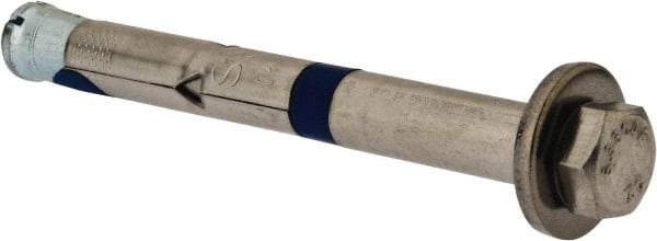Powers Fasteners - 3/8" Diam, 3/8" Drill, 3-1/2" OAL, 2-1/2" Min Embedment Sleeve Concrete Anchor - 304 Stainless Steel, Hex Head, Hex Drive - Industrial Tool & Supply