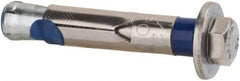 Powers Fasteners - 1/2" Diam, 1/2" Drill, 2-3/4" OAL, 2-1/2" Min Embedment Sleeve Concrete Anchor - 304 Stainless Steel, Hex Head, Hex Drive - Industrial Tool & Supply