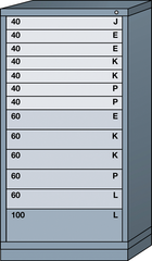 Eye Level-Standard Cabinet - 13 Drawers - 30 x 28-1/4 x 59-1/4" - Single Drawer Access - Industrial Tool & Supply
