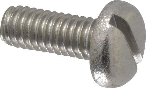 Value Collection - M4x0.70 Metric Coarse, 10mm Length Under Head Slotted Drive Machine Screw - Pan Head, Grade 18-8 Stainless Steel, Uncoated, Without Washer - Industrial Tool & Supply