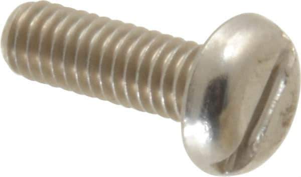 Value Collection - M4x0.70 Metric Coarse, 12mm Length Under Head Slotted Drive Machine Screw - Pan Head, Grade 18-8 Stainless Steel, Uncoated, Without Washer - Industrial Tool & Supply