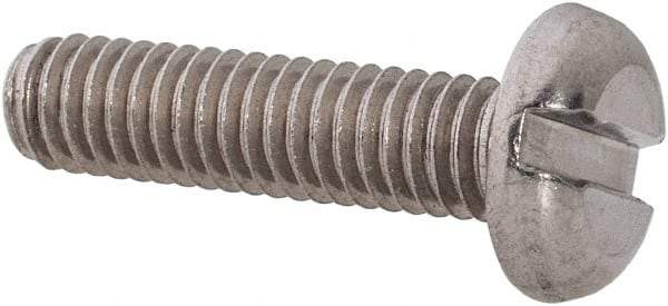 Value Collection - M4x0.70 Metric Coarse, 16mm Length Under Head Slotted Drive Machine Screw - Pan Head, Grade 18-8 Stainless Steel, Uncoated, Without Washer - Industrial Tool & Supply