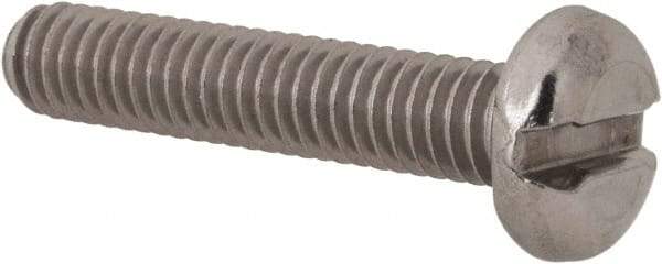 Value Collection - M4x0.70 Metric Coarse, 20mm Length Under Head Slotted Drive Machine Screw - Pan Head, Grade 18-8 Stainless Steel, Uncoated, Without Washer - Industrial Tool & Supply