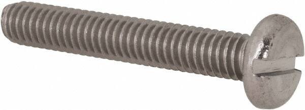 Value Collection - M4x0.70 Metric Coarse, 25mm Length Under Head Slotted Drive Machine Screw - Pan Head, Grade 18-8 Stainless Steel, Uncoated, Without Washer - Industrial Tool & Supply