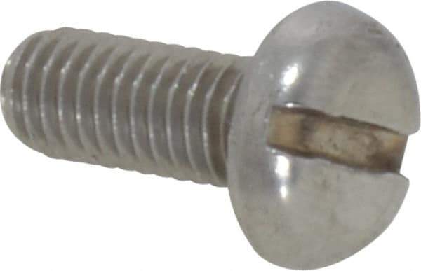 Value Collection - M5x0.80 Metric Coarse, 12mm Length Under Head Slotted Drive Machine Screw - Pan Head, Grade 18-8 Stainless Steel, Uncoated, Without Washer - Industrial Tool & Supply