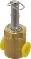 Parker - 1/4" Port, Two Way, Direct Acting, Brass Solenoid Valve - Normally Closed, 360 Max PSI, NBR Seal - Industrial Tool & Supply