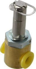 Parker - 1/4" Port, Two Way, Direct Acting, Brass Solenoid Valve - Normally Closed, 300 Max PSI, NBR Seal - Industrial Tool & Supply