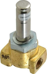 Parker - 1/4" Port, Two Way, Direct Acting, Brass Solenoid Valve - Normally Closed, 150 Max PSI, NBR Seal - Industrial Tool & Supply