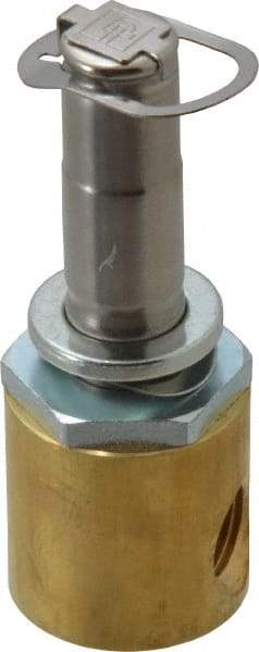 Parker - 1/4" Port, Two Way, Direct Acting, Brass Solenoid Valve - Normally Open, 130 Max PSI, NBR Seal - Industrial Tool & Supply