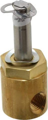 Parker - 1/4" Port, Two Way, Direct Acting, Brass Solenoid Valve - Normally Closed, 150 Max PSI, NBR Seal - Industrial Tool & Supply