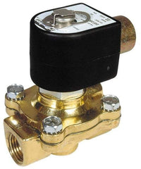 Parker - 3/4" Port, Two Way, Piloted Diaphragm, Stainless Steel Solenoid Valve - Normally Open, 150 Max PSI, NBR Seal - Industrial Tool & Supply