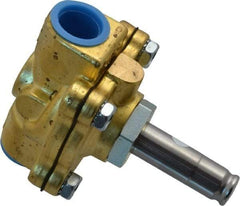 Parker - 1/2" Port, Two Way, Piloted Diaphragm, Brass Solenoid Valve - Normally Closed, 300 Max PSI, NBR Seal - Industrial Tool & Supply