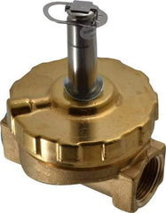 Parker - 3/4" Port, Two Way, Piloted Diaphragm, Brass Solenoid Valve - Normally Closed, 125 Max PSI, PTFE Seal - Industrial Tool & Supply