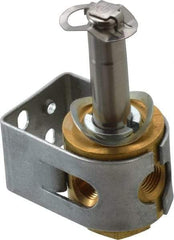 Parker - 1/8" Port, Three Way, Direct Acting, Brass Solenoid Valve - Normally Closed, 100 Max PSI, NBR Seal - Industrial Tool & Supply