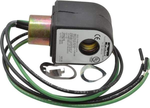 Parker - 240 Volt, 18 Coil Lead Length, Class F, Solenoid Coil - 11.0 Watt, NEMA 4X Enclosure, Use with Parker Skinner Gold Ring Series Valves - Industrial Tool & Supply