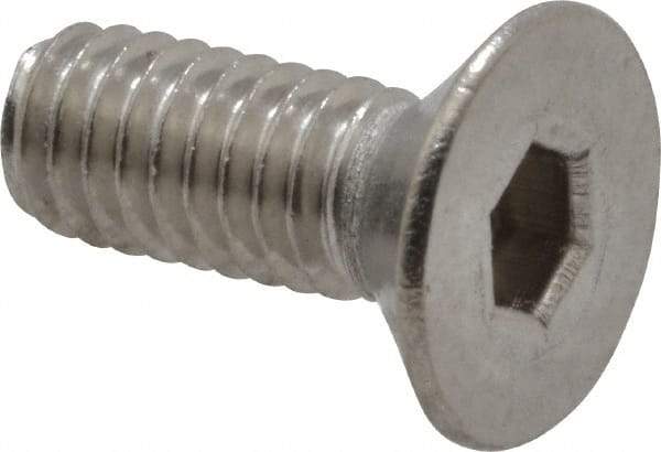 Value Collection - M4x0.70 Metric Coarse Hex Socket Drive, 90° Flat Screw - Grade 18-8 Stainless Steel, Fully Threaded, 10mm OAL - Industrial Tool & Supply