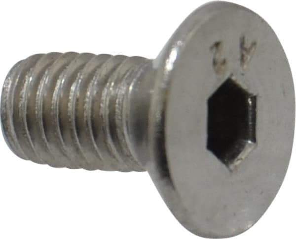 Value Collection - M5x0.80 Metric Coarse Hex Socket Drive, 90° Flat Screw - Grade 18-8 Stainless Steel, Fully Threaded, 10mm OAL - Industrial Tool & Supply
