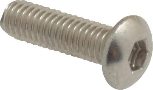 Value Collection - M3x0.50 Metric Coarse Hex Socket Drive, Button Screw - Grade 18-8 Stainless Steel, Fully Threaded, 10mm Length Under Head - Industrial Tool & Supply
