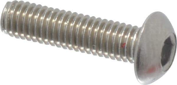 Value Collection - M3x0.50 Metric Coarse Hex Socket Drive, Button Screw - Grade 18-8 Stainless Steel, Fully Threaded, 12mm Length Under Head - Industrial Tool & Supply