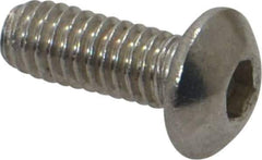 Value Collection - M4x0.70 Metric Coarse Hex Socket Drive, Button Screw - Grade 304, 18-8 & Austenitic A2 Stainless Steel, Uncoated, Fully Threaded, 10mm Length Under Head - Industrial Tool & Supply