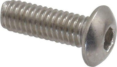 Value Collection - M4x0.70 Metric Coarse Hex Socket Drive, Button Screw - Grade 18-8 Stainless Steel, Fully Threaded, 12mm Length Under Head - Industrial Tool & Supply