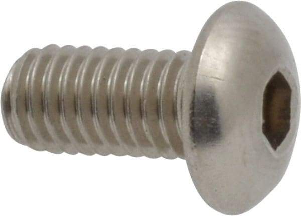 Value Collection - M5x0.80 Metric Coarse Hex Socket Drive, Button Screw - Grade 18-8 Stainless Steel, Fully Threaded, 10mm Length Under Head - Industrial Tool & Supply